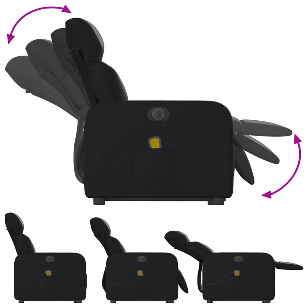 Fauteuil inclinable de massage électrique noir similicuir - XIOS