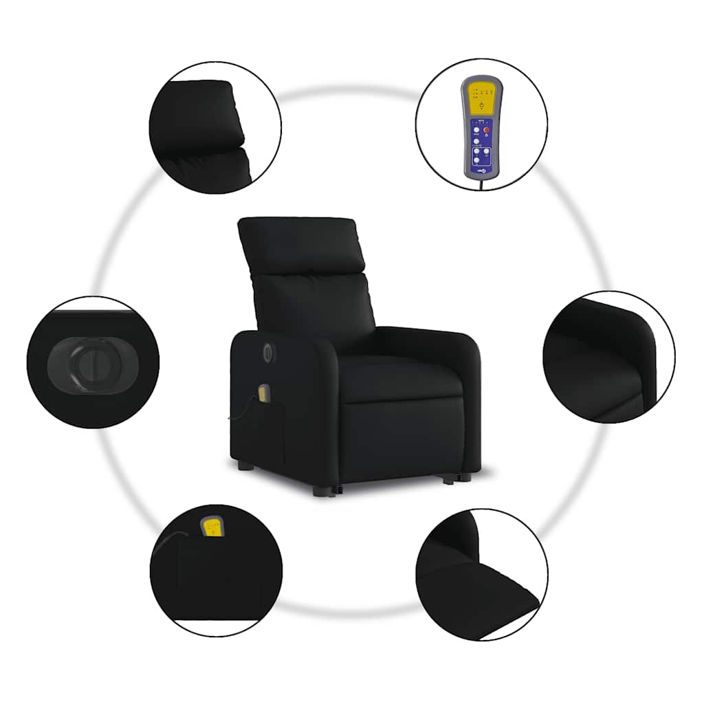 Fauteuil inclinable de massage électrique noir similicuir - XIOS