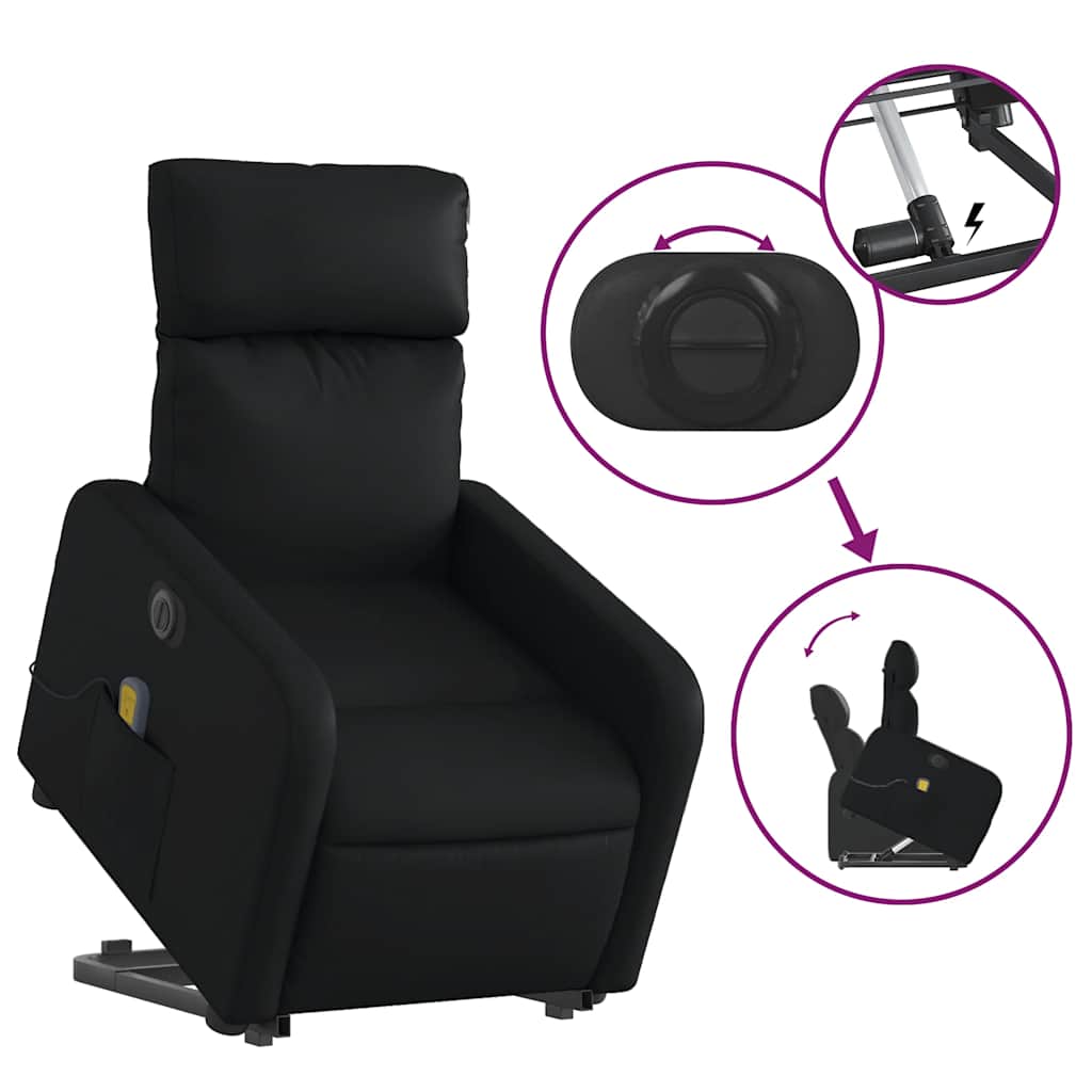 Fauteuil inclinable de massage électrique noir similicuir - XIOS