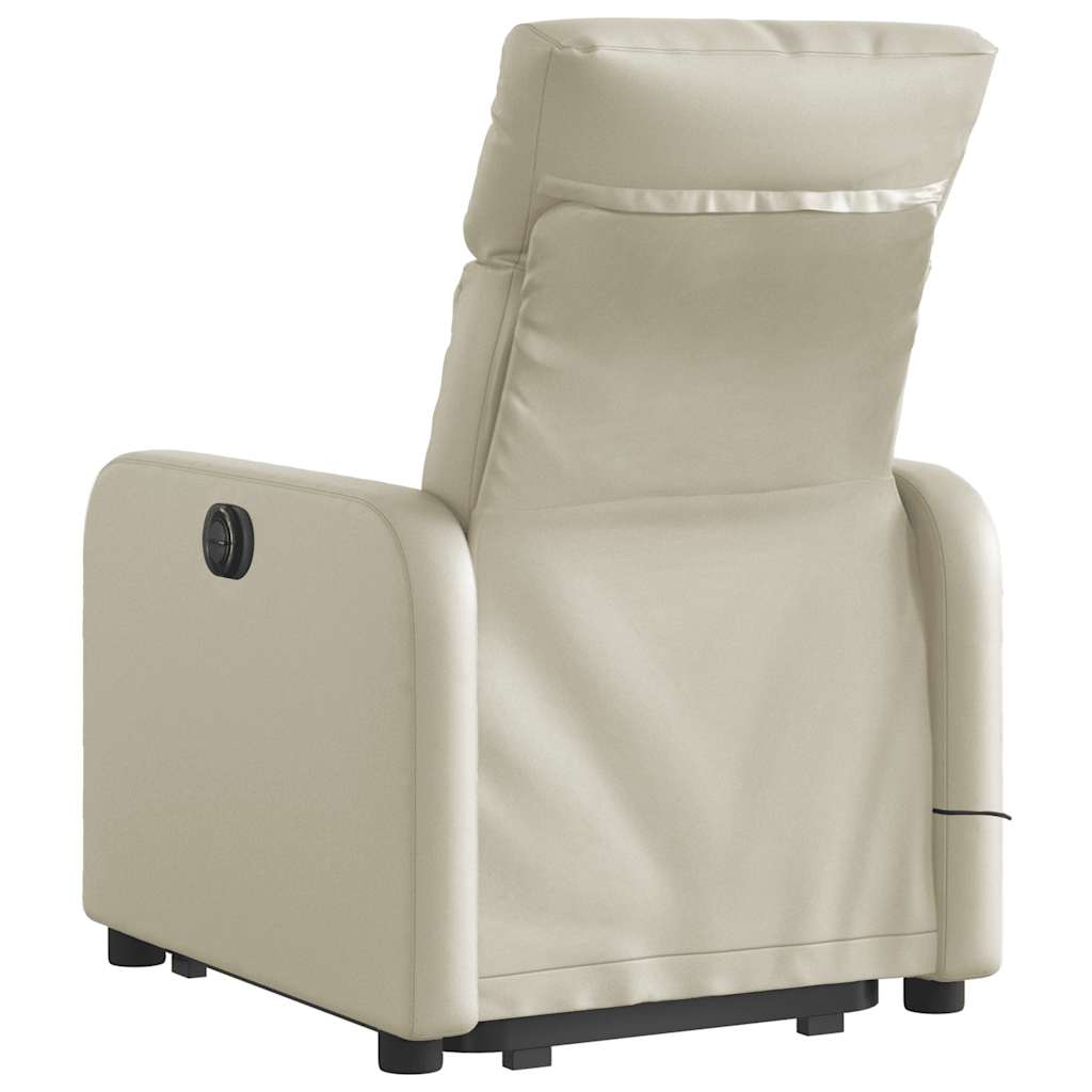 Fauteuil inclinable de massage électrique crème similicuir - XIOS