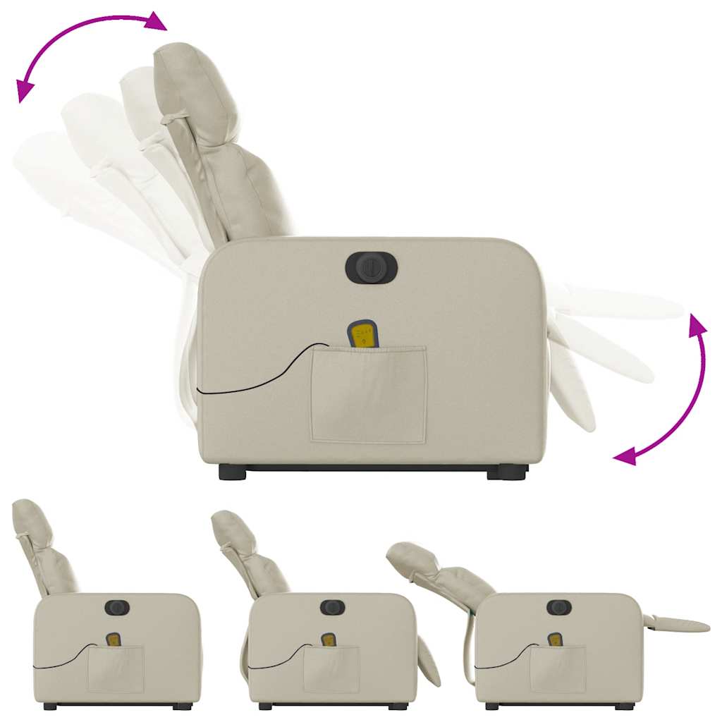 Fauteuil inclinable de massage électrique crème similicuir - XIOS