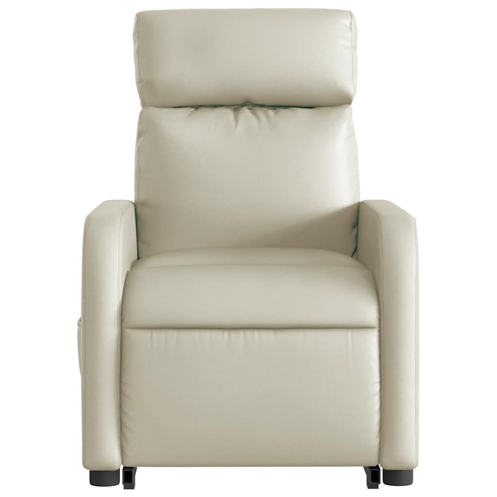 Fauteuil inclinable de massage électrique crème similicuir - XIOS