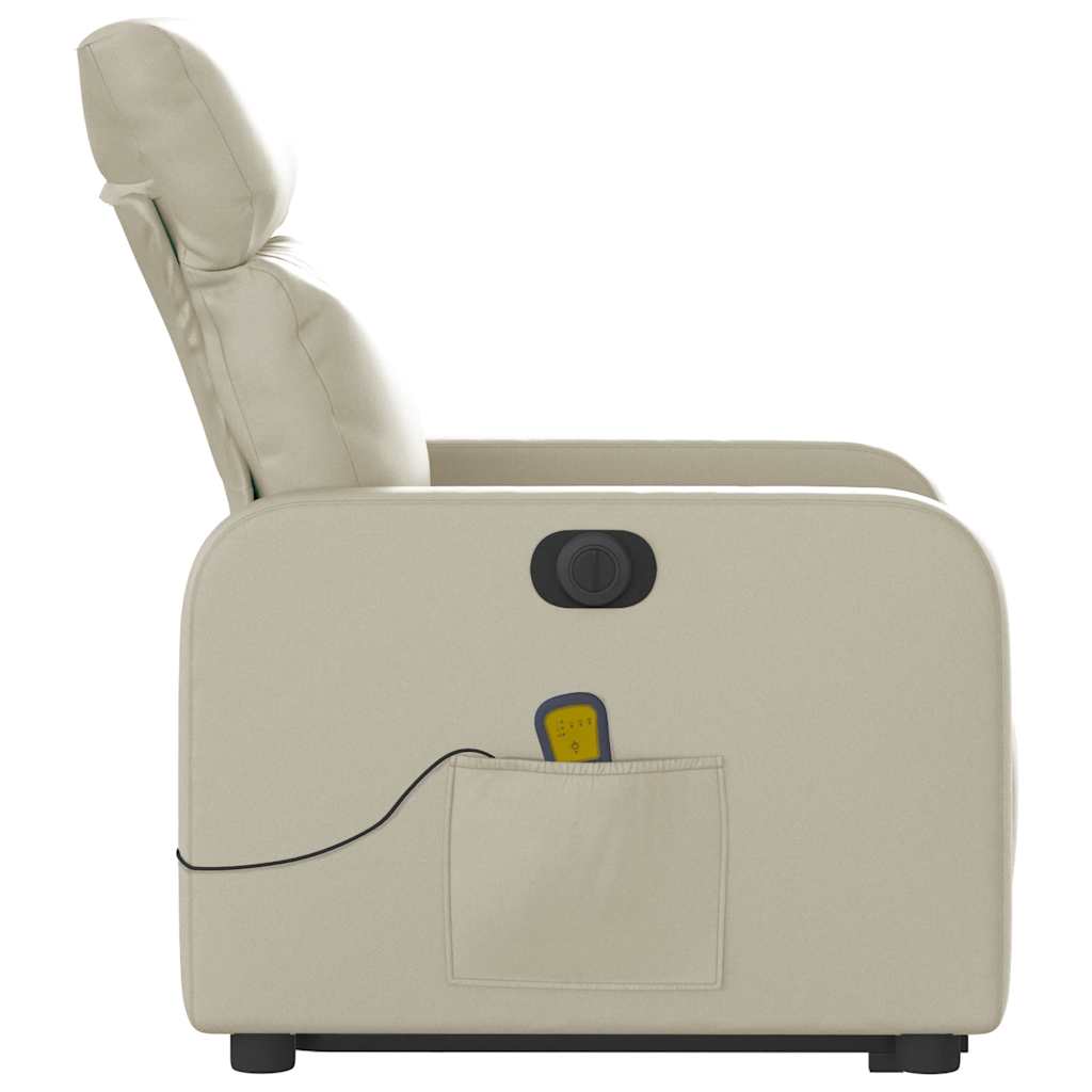 Fauteuil inclinable de massage électrique crème similicuir - XIOS