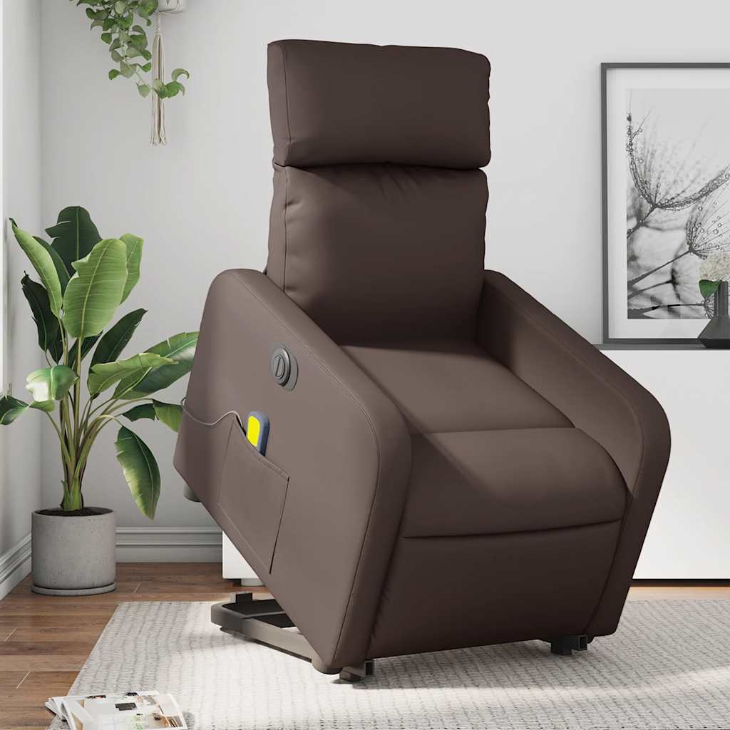 Fauteuil inclinable de massage électrique marron similicuir - XIOS