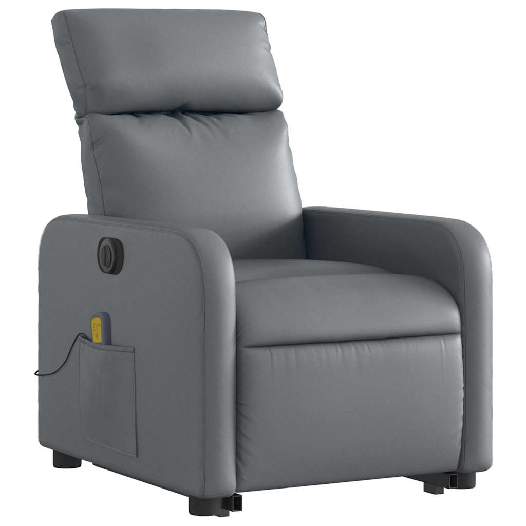 Fauteuil inclinable de massage électrique gris similicuir - XIOS