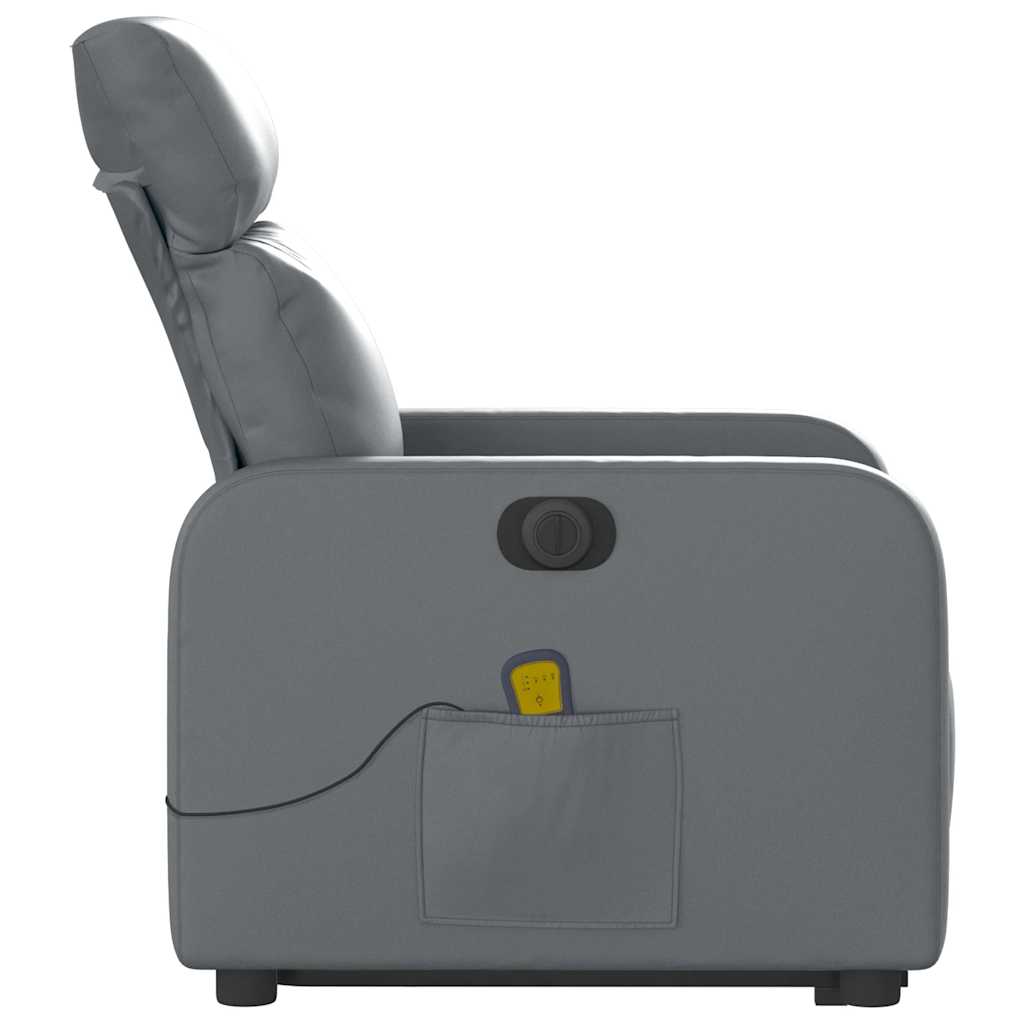 Fauteuil inclinable de massage électrique gris similicuir