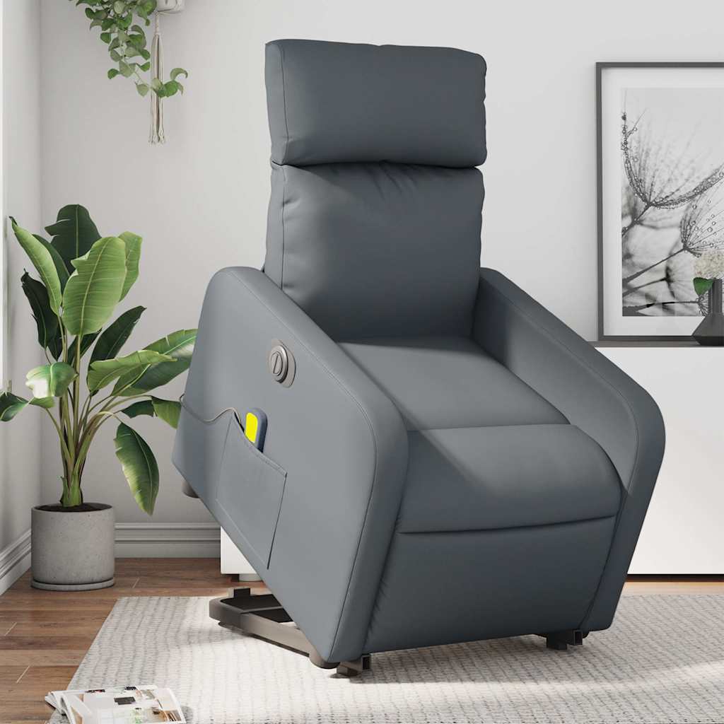 Fauteuil inclinable de massage électrique gris similicuir - XIOS
