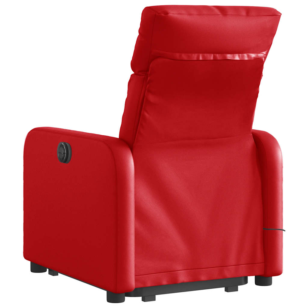Fauteuil inclinable de massage électrique rouge similicuir