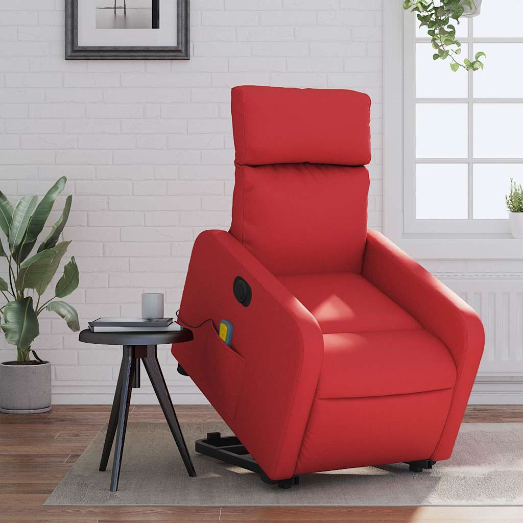 Fauteuil inclinable de massage électrique rouge similicuir - XIOS