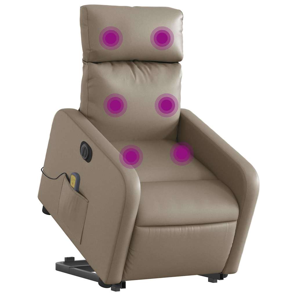 Fauteuil inclinable de massage électrique cappuccino similicuir - XIOS