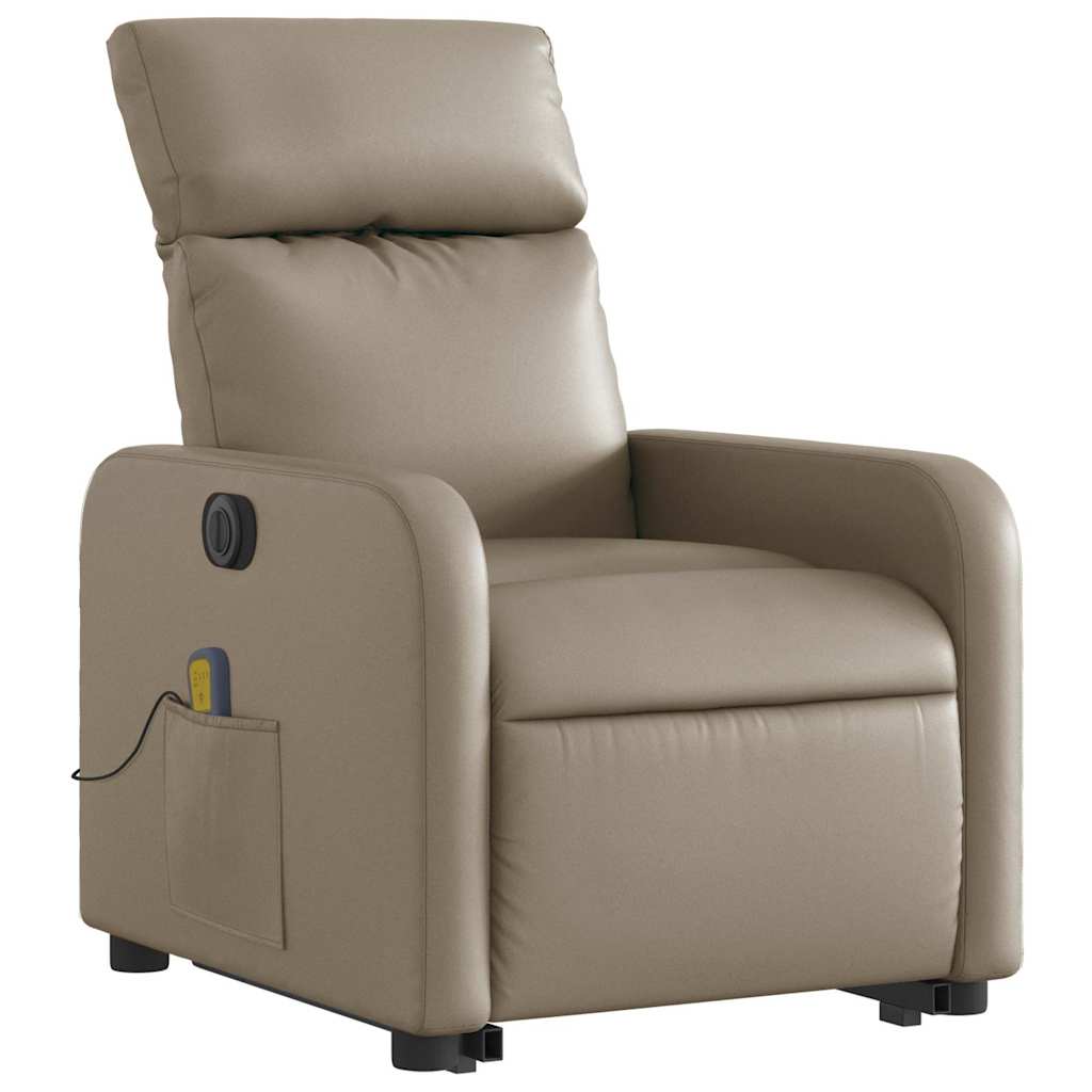 Fauteuil inclinable de massage électrique cappuccino similicuir - XIOS