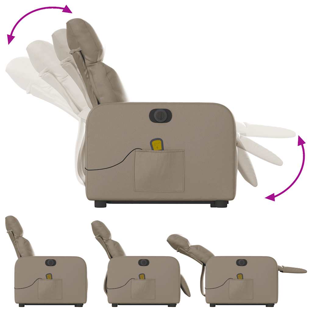 Fauteuil inclinable de massage électrique cappuccino similicuir - XIOS