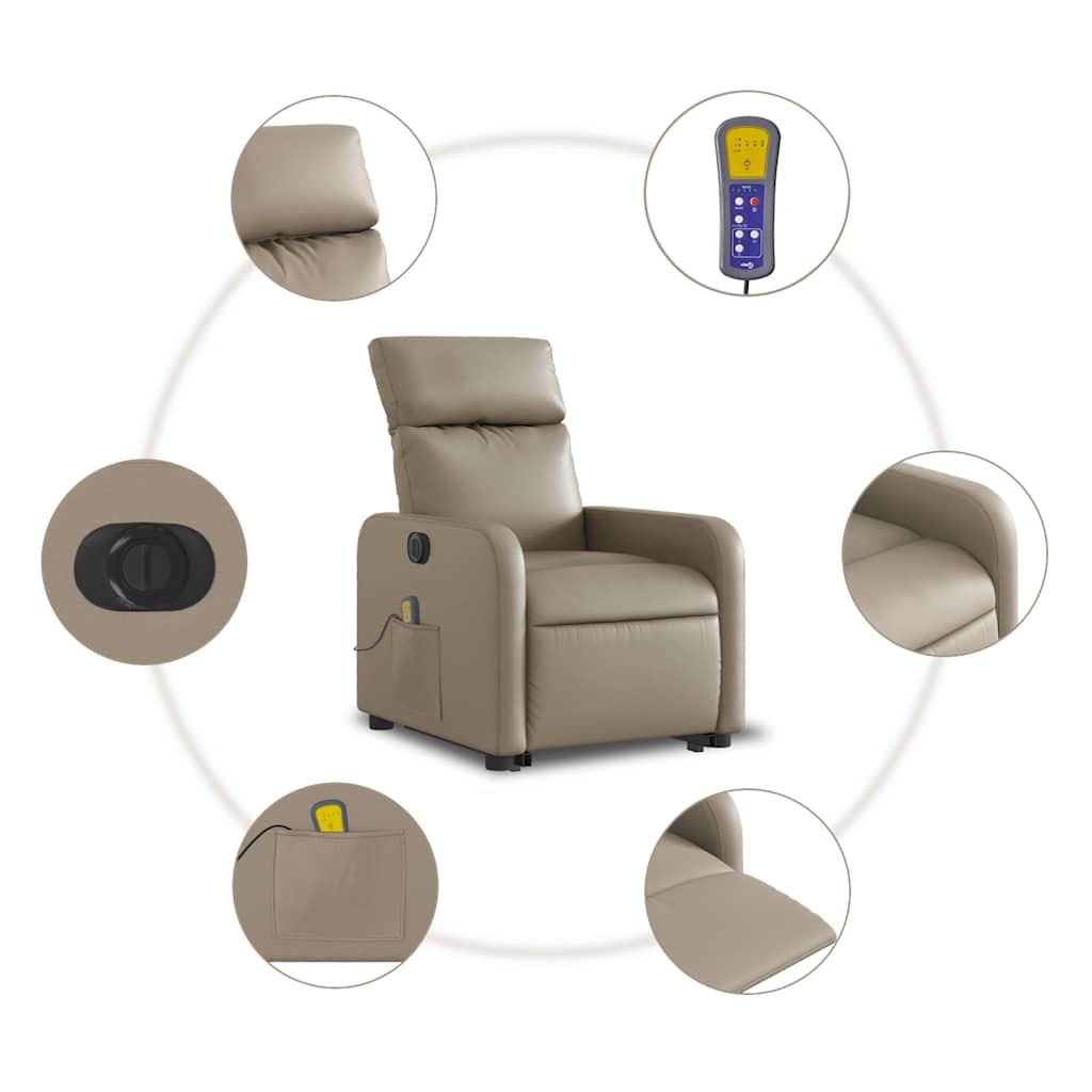 Fauteuil inclinable de massage électrique cappuccino similicuir - XIOS