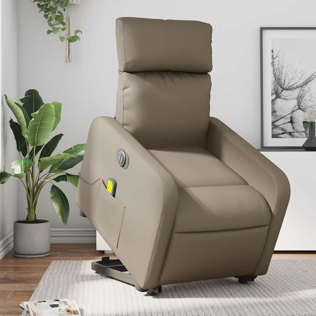Fauteuil inclinable de massage électrique cappuccino similicuir - XIOS