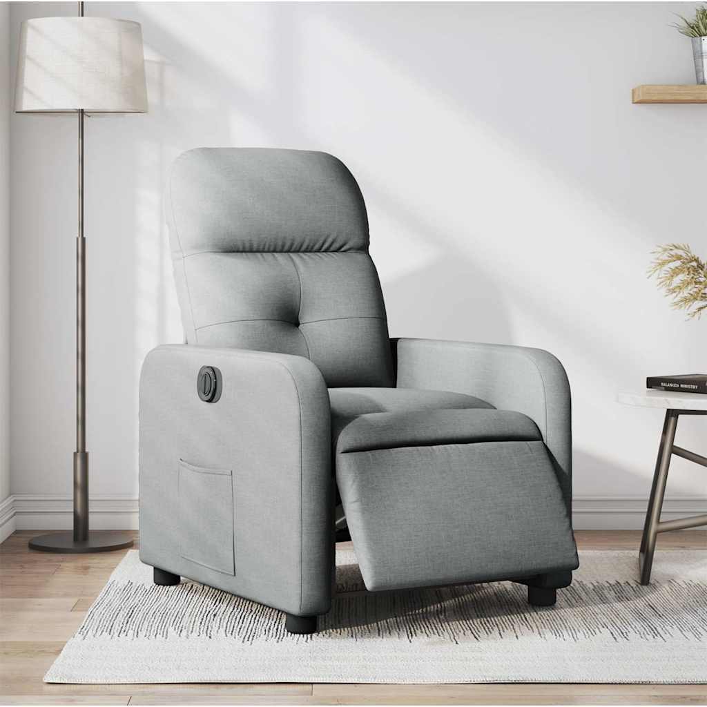 Fauteuil inclinable électrique Gris clair Tissu - XIOS