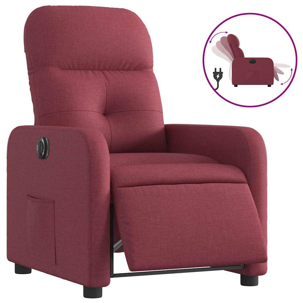 Fauteuil inclinable électrique Rouge bordeaux Tissu - XIOS