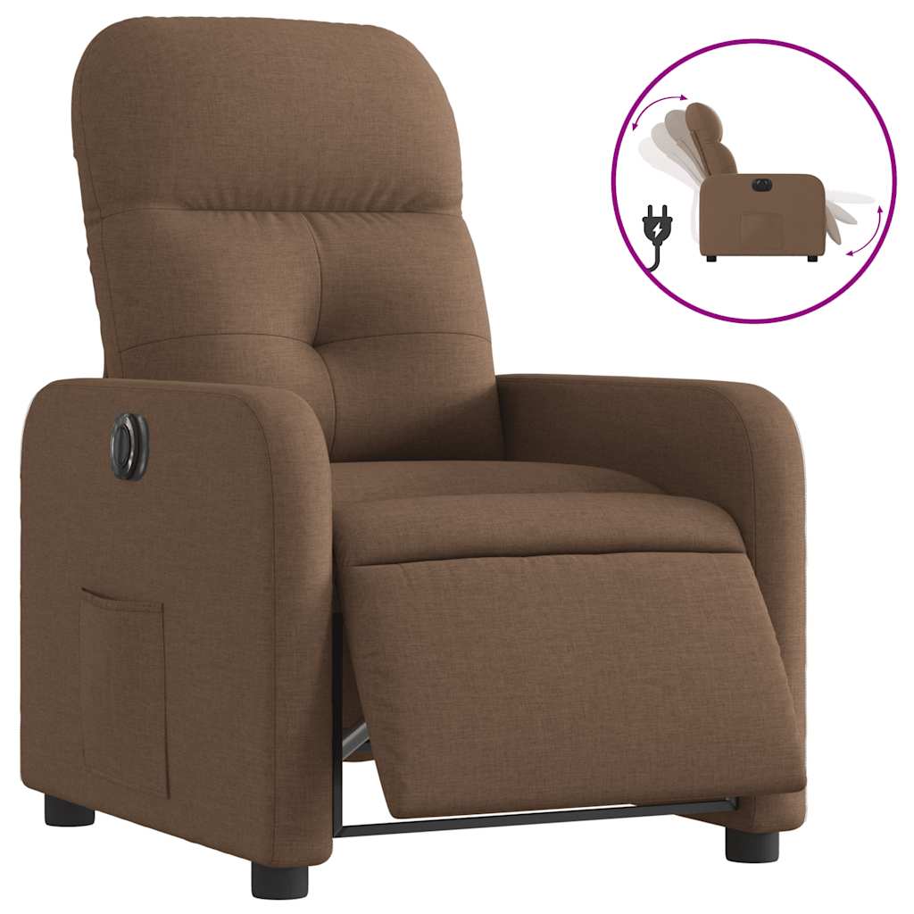 Fauteuil inclinable électrique Marron Tissu - XIOS
