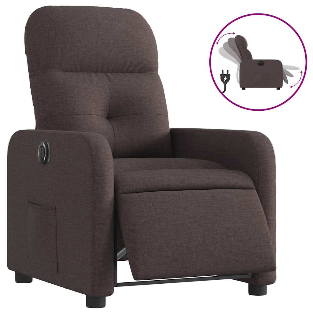 Fauteuil inclinable électrique Marron foncé Tissu - XIOS