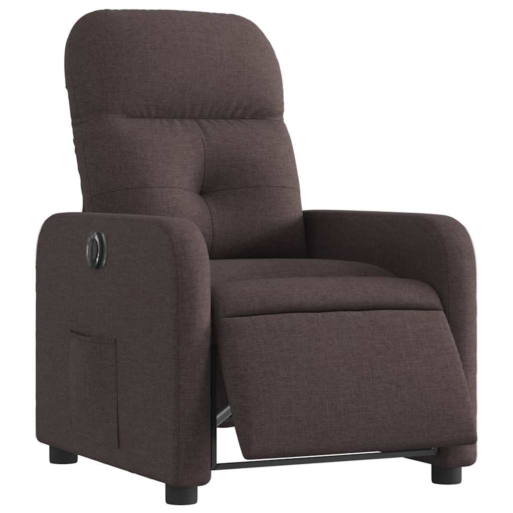 Fauteuil inclinable électrique Marron foncé Tissu - XIOS