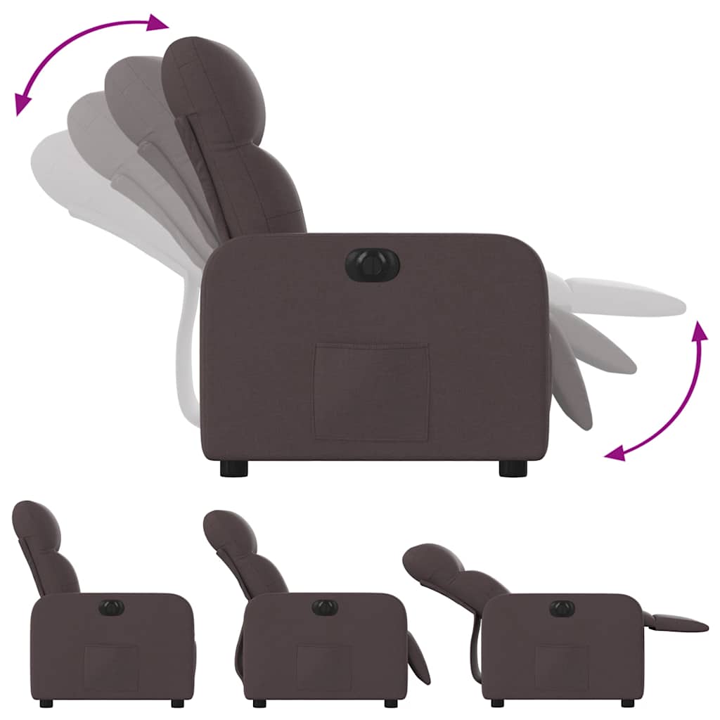 Fauteuil inclinable électrique Marron foncé Tissu - XIOS