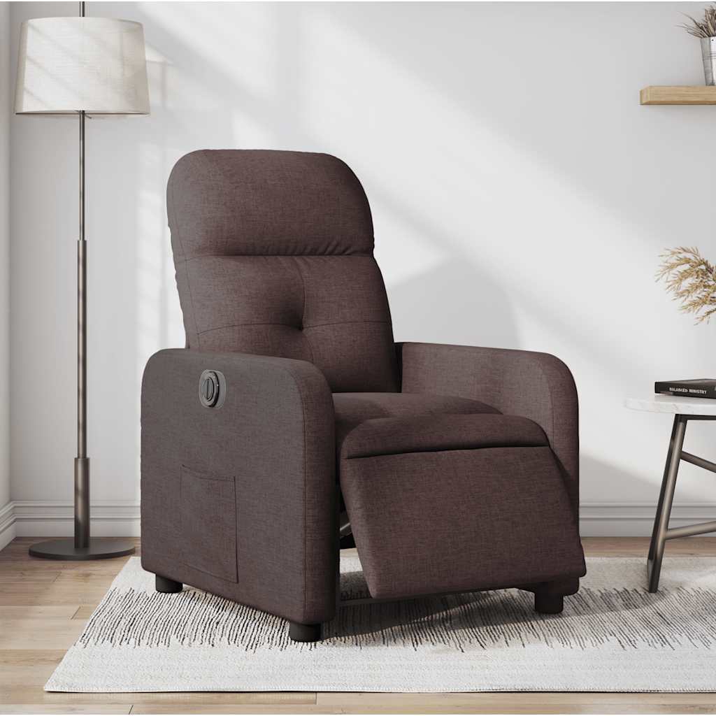 Fauteuil inclinable électrique Marron foncé Tissu - XIOS