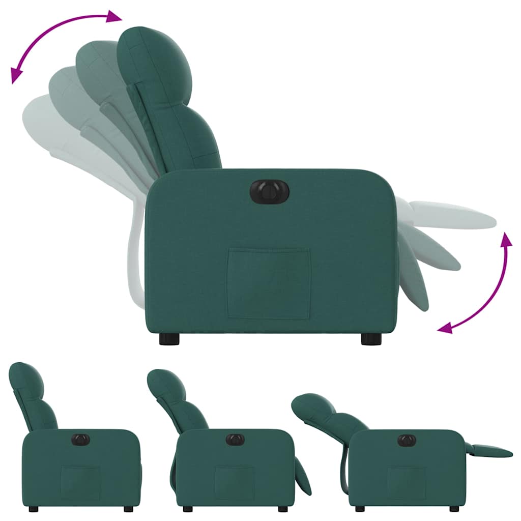 Fauteuil inclinable électrique Vert foncé Tissu - XIOS