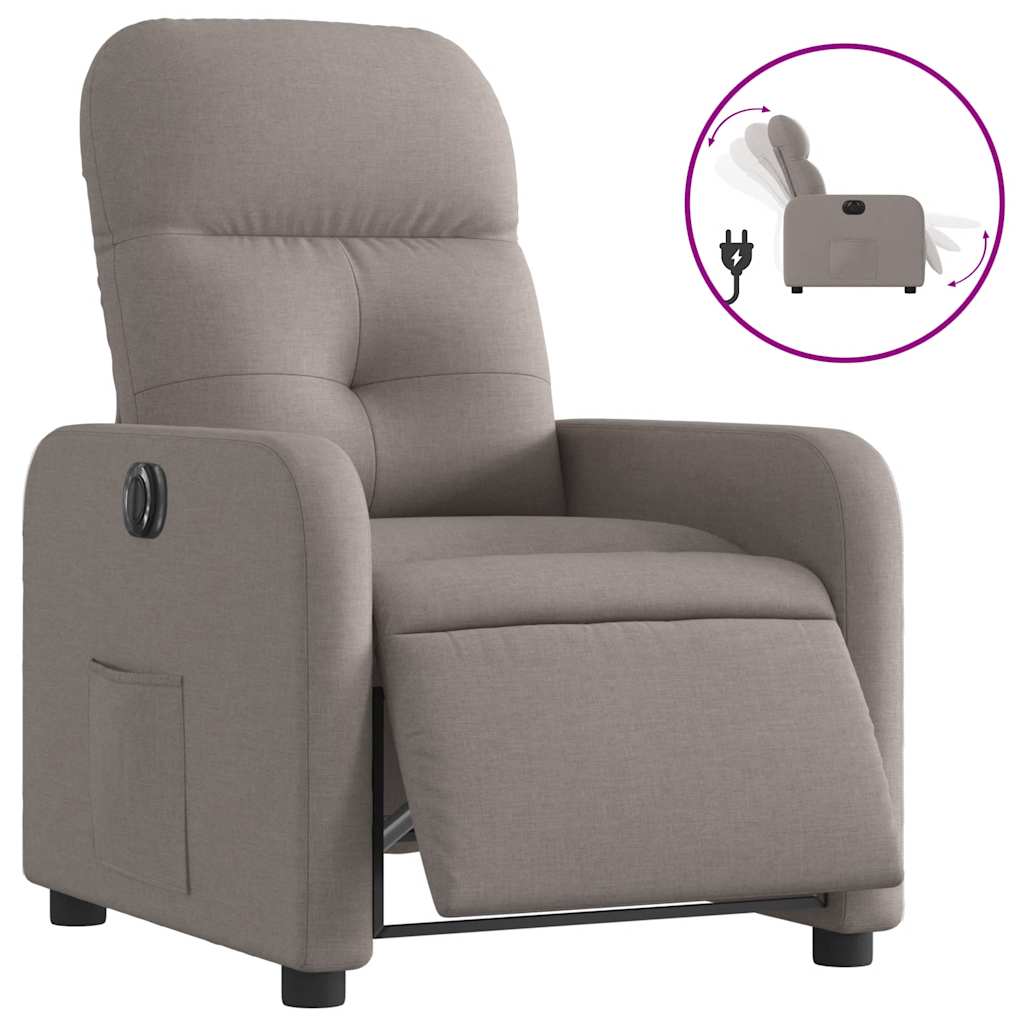 Fauteuil inclinable électrique Taupe Tissu - XIOS