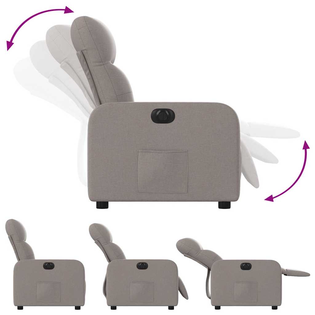 Fauteuil inclinable électrique Taupe Tissu - XIOS