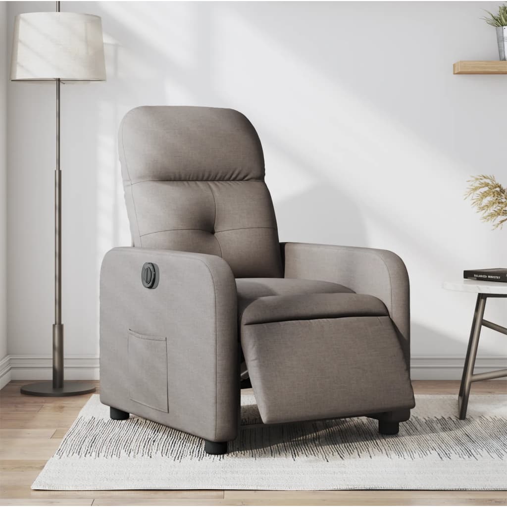 Fauteuil inclinable électrique Taupe Tissu - XIOS