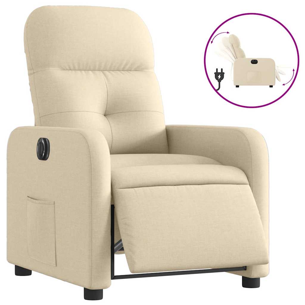 Fauteuil inclinable électrique Crème Tissu - XIOS