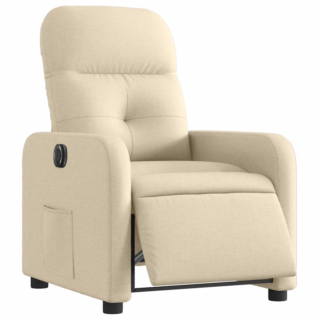 Fauteuil inclinable électrique Crème Tissu - XIOS