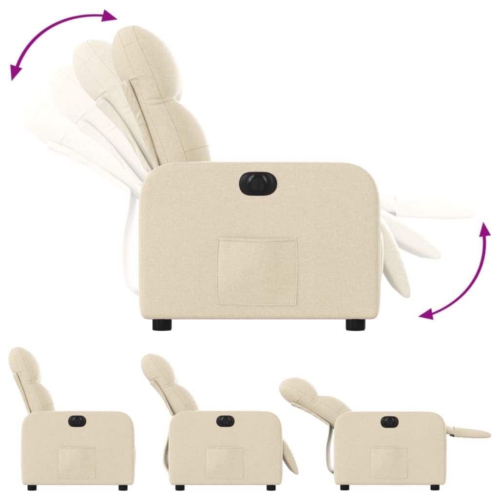 Fauteuil inclinable électrique Crème Tissu - XIOS