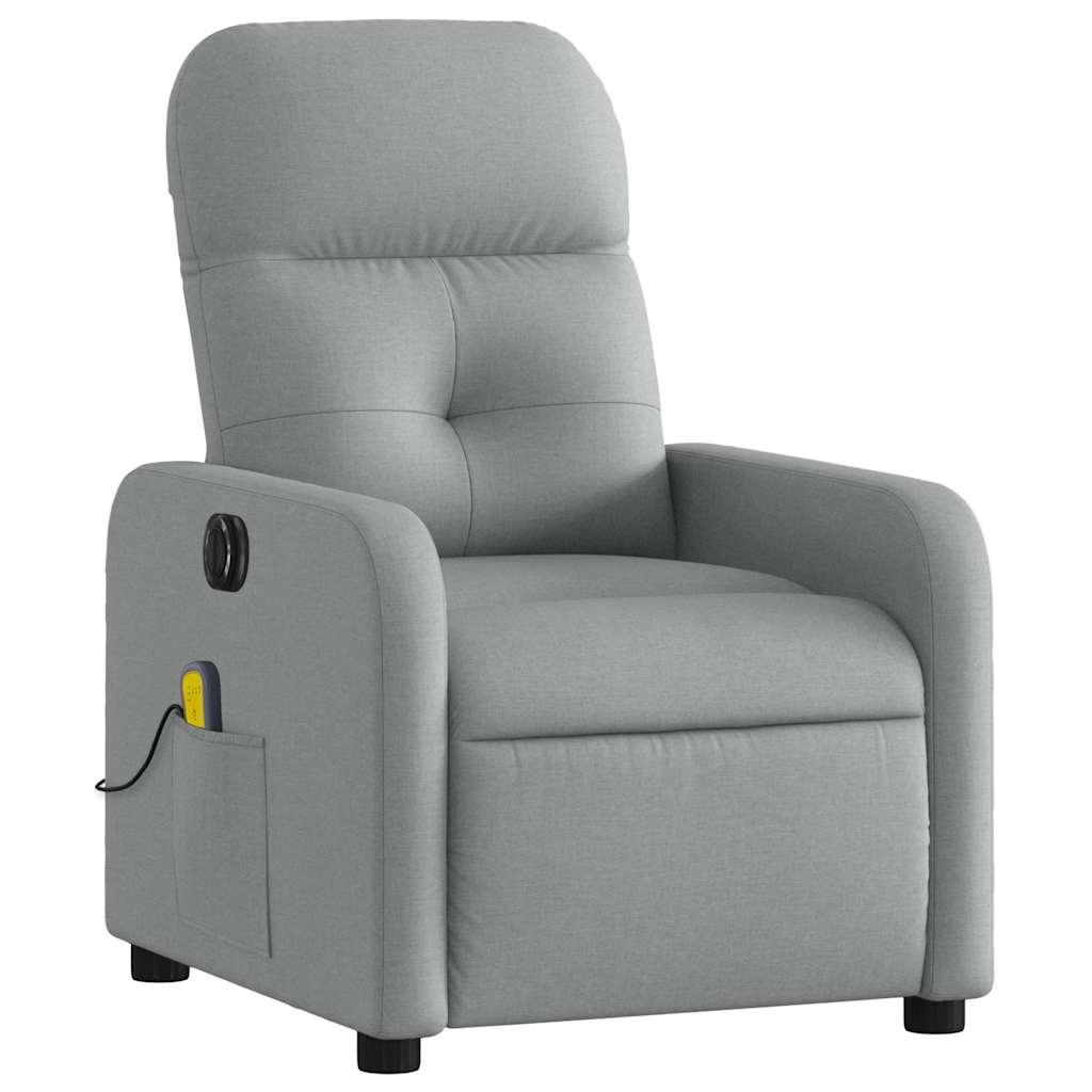 Fauteuil de massage inclinable électrique gris clair tissu - XIOS