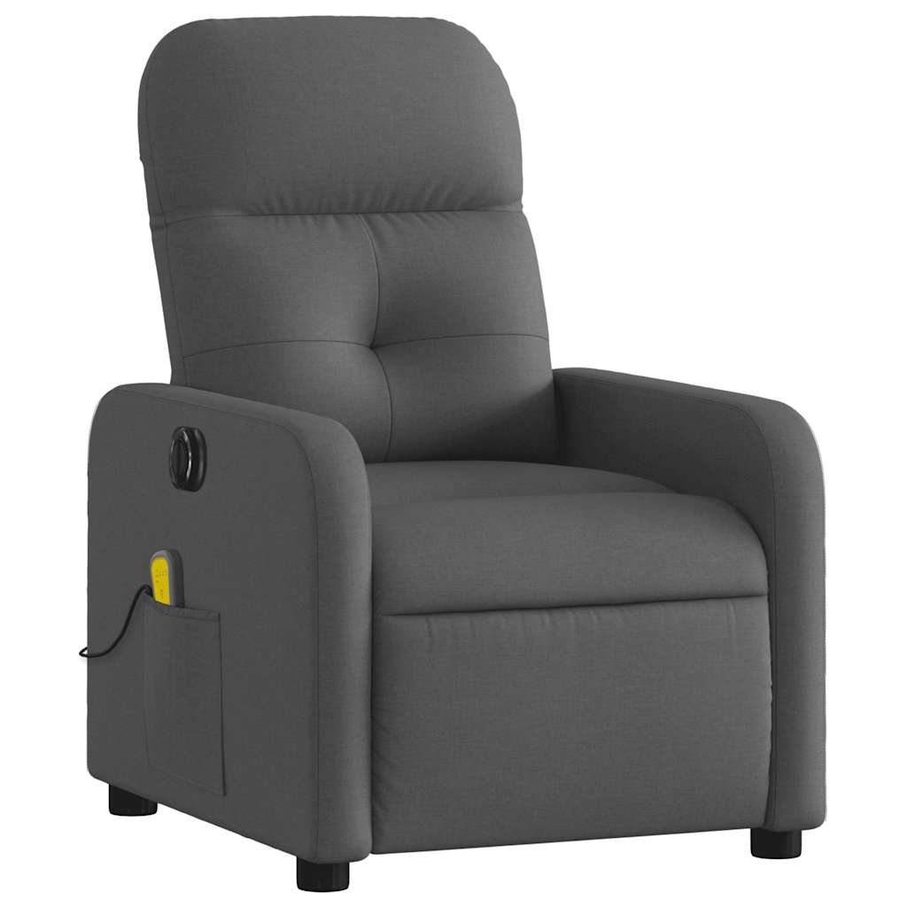 Fauteuil inclinable de massage électrique gris foncé tissu - XIOS