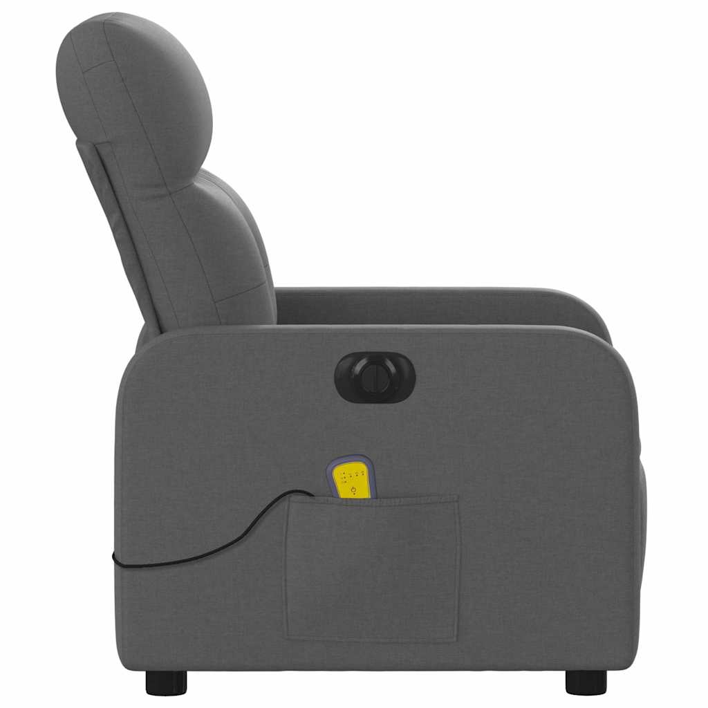 Fauteuil inclinable de massage électrique gris foncé tissu - XIOS