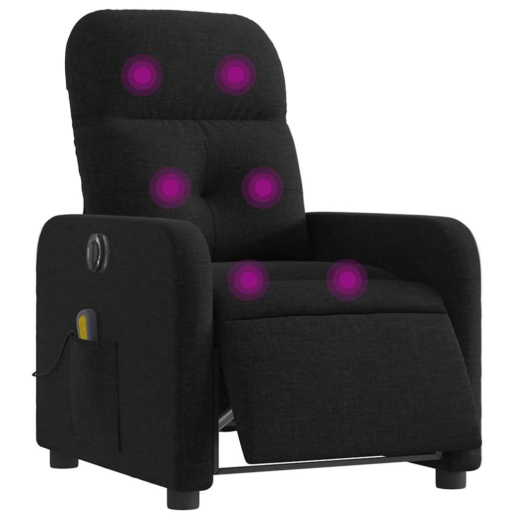 Fauteuil de massage inclinable électrique Noir Tissu - XIOS