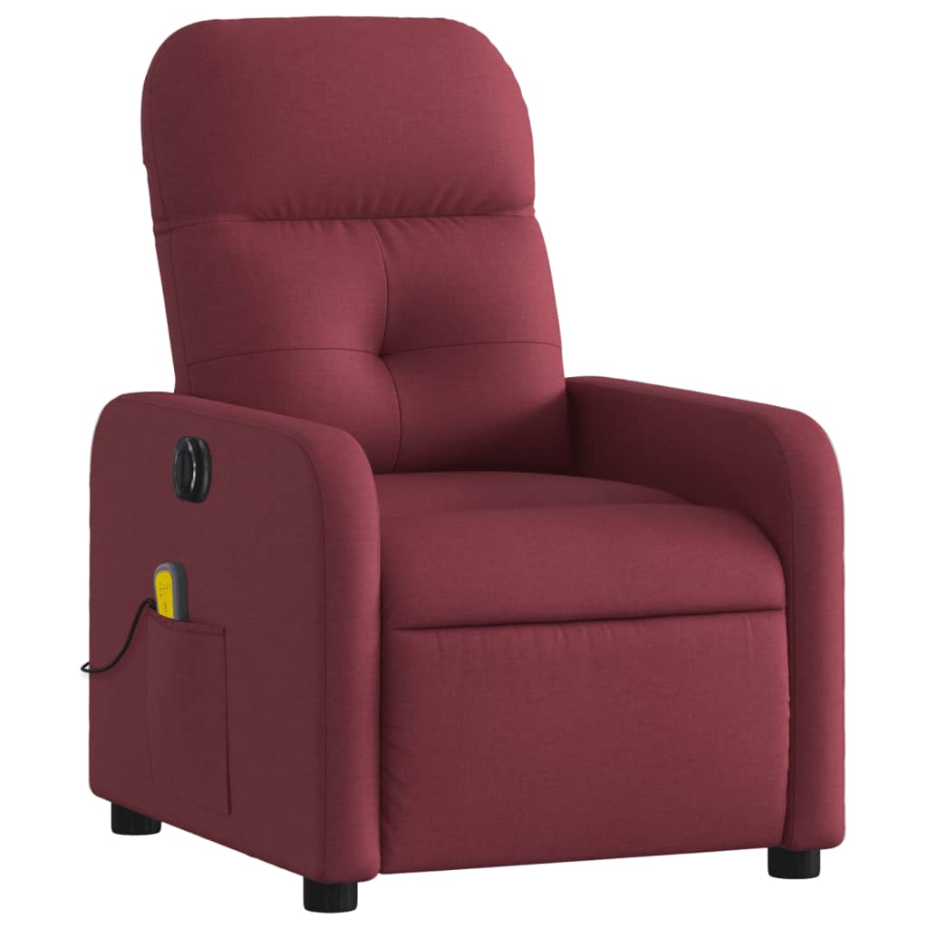 Fauteuil de massage inclinable électrique Rouge bordeaux Tissu - XIOS