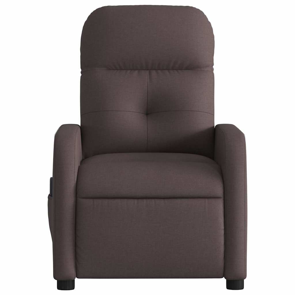 Fauteuil de massage inclinable électrique Marron foncé Tissu - XIOS