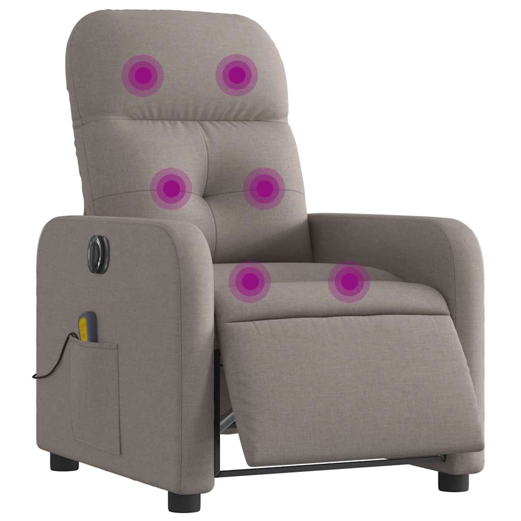 Fauteuil de massage inclinable électrique Taupe Tissu - XIOS