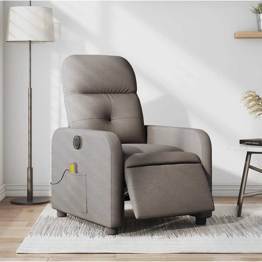 Fauteuil de massage inclinable électrique Taupe Tissu - XIOS