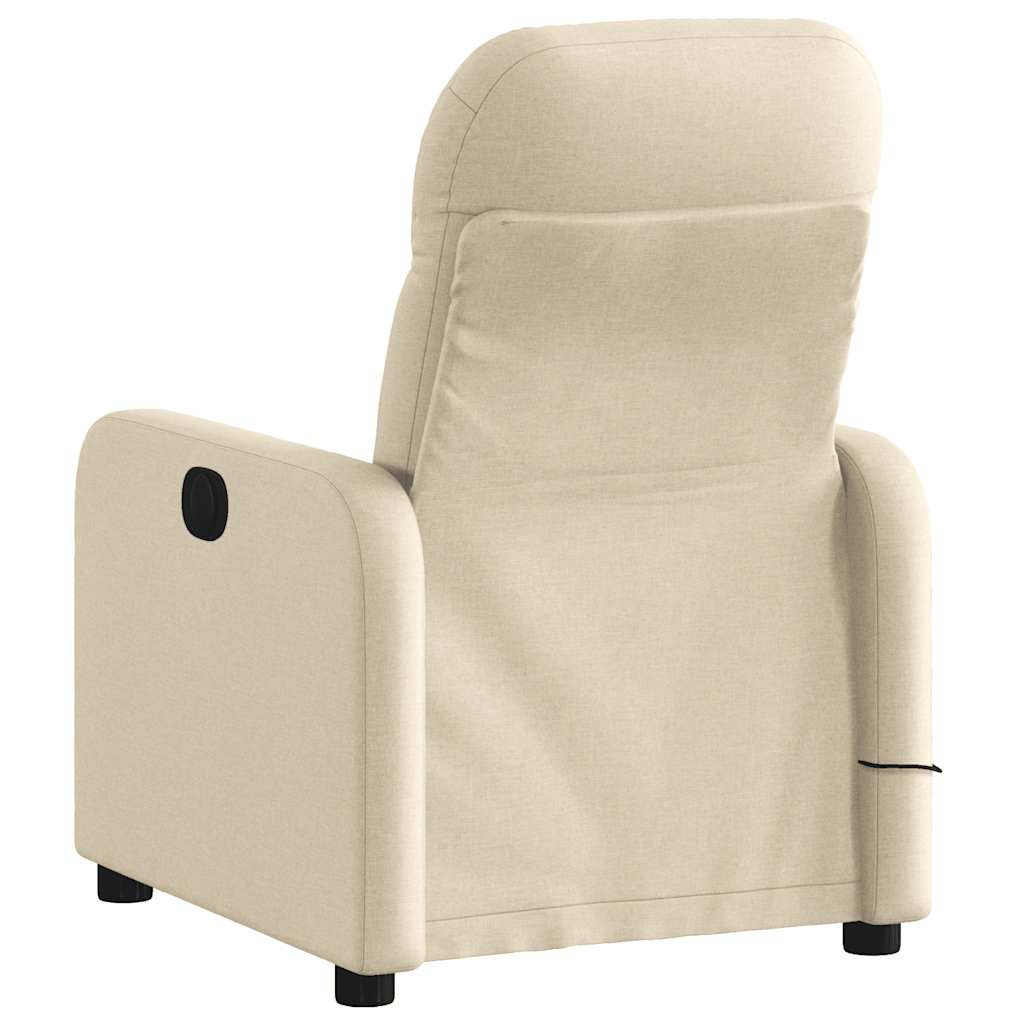 Fauteuil inclinable de massage électrique crème tissu - XIOS