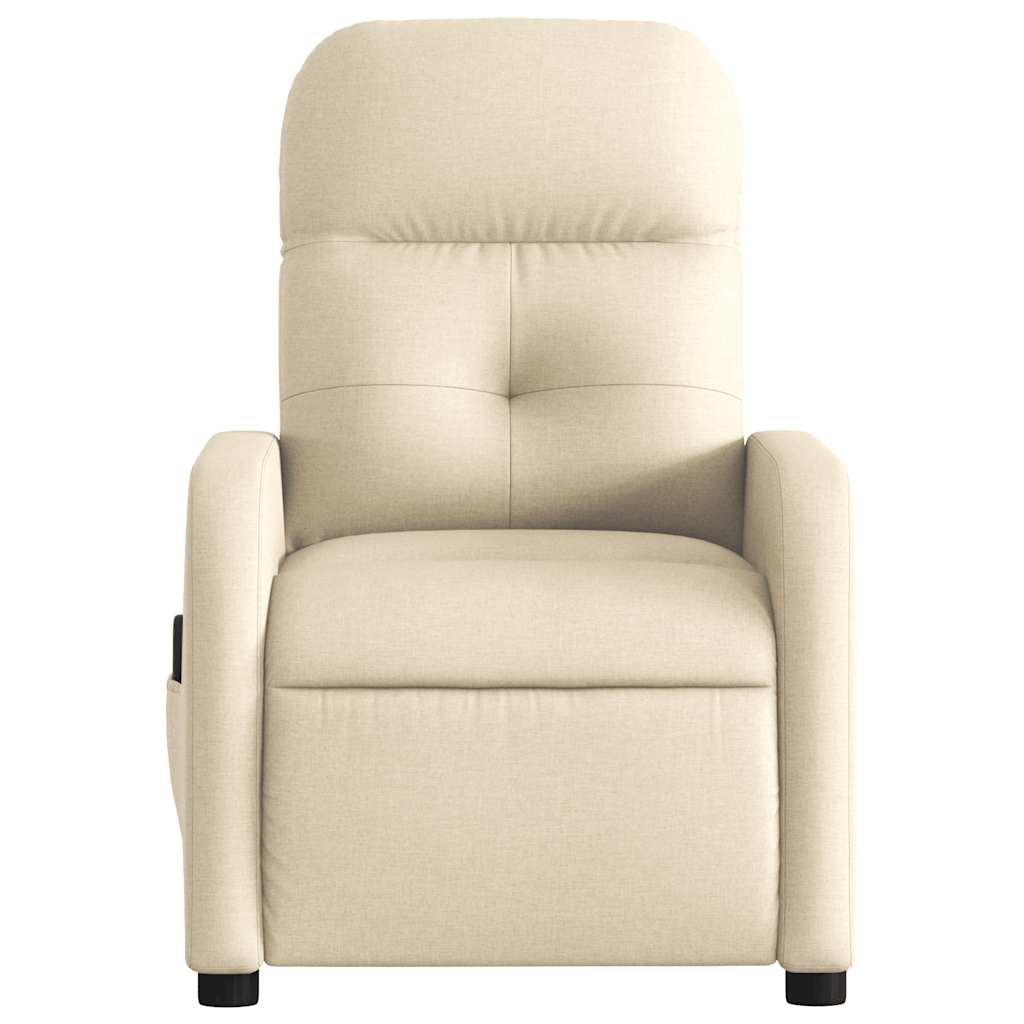 Fauteuil inclinable de massage électrique crème tissu - XIOS