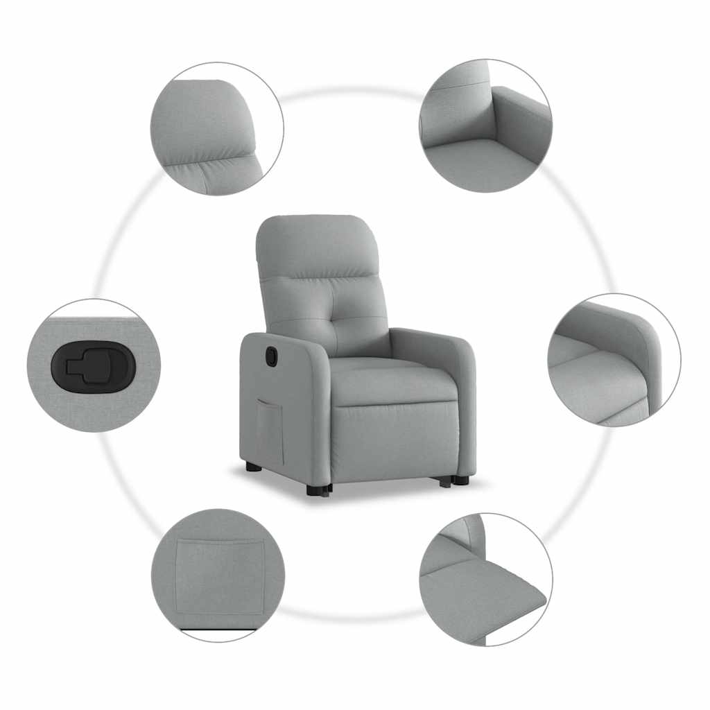 Fauteuil inclinable Gris clair Tissu - XIOS