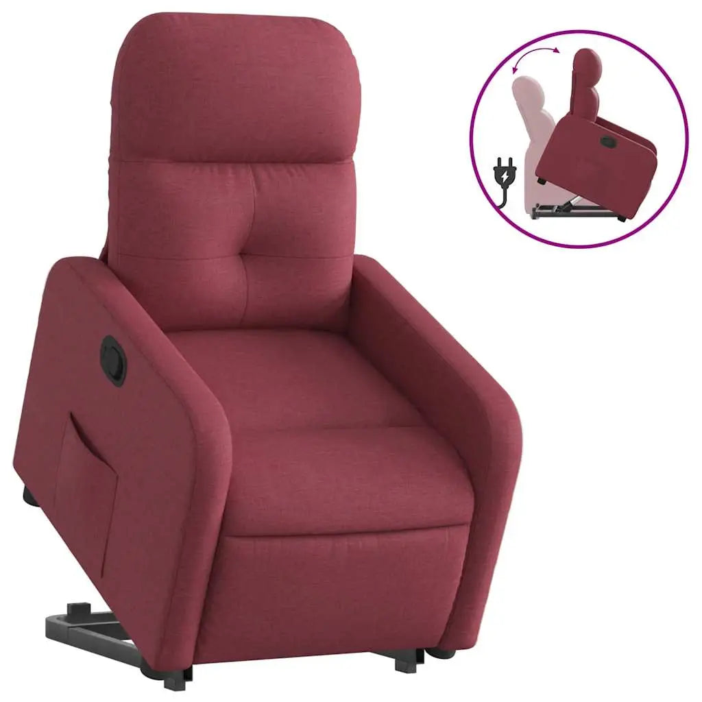 Fauteuil inclinable rouge bordeaux tissu - XIOS