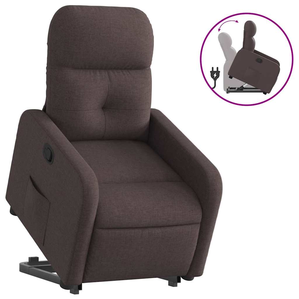 Fauteuil inclinable marron foncé tissu - XIOS