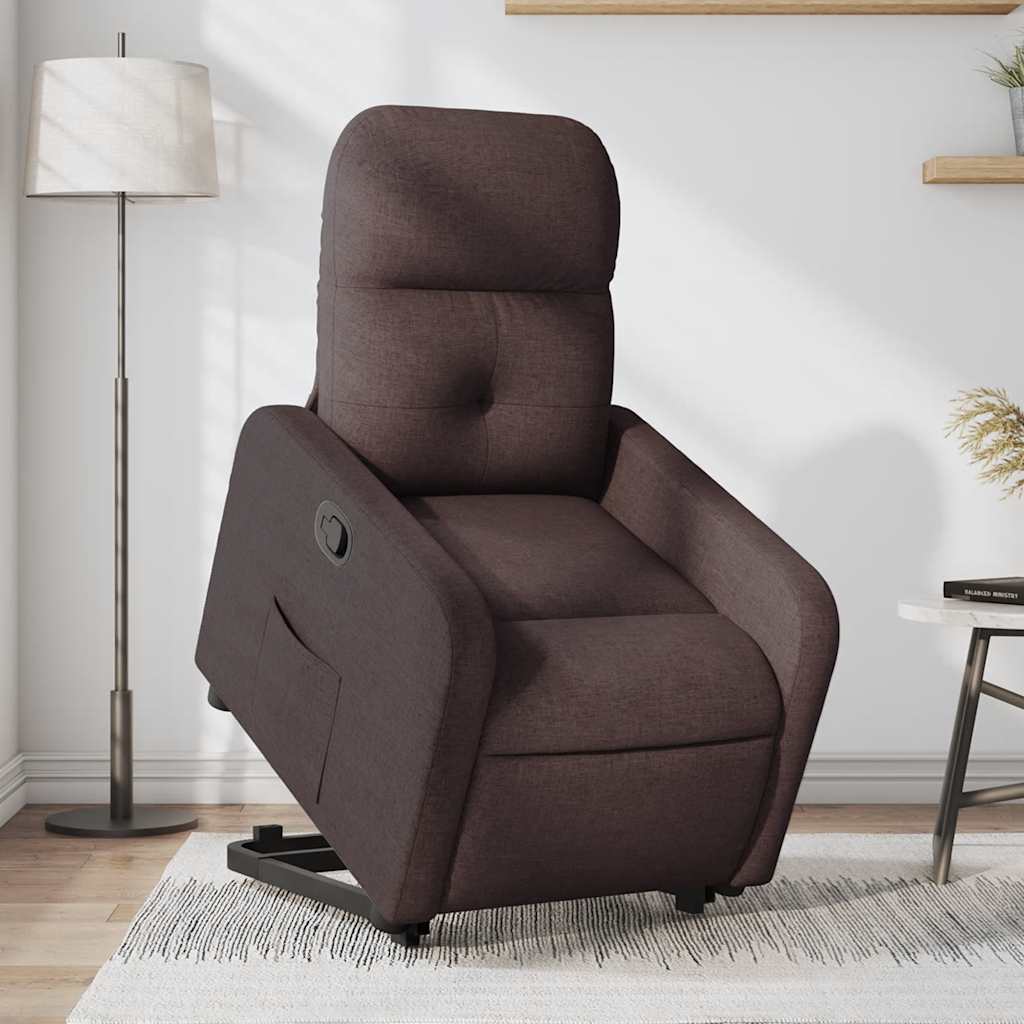 Fauteuil inclinable marron foncé tissu - XIOS