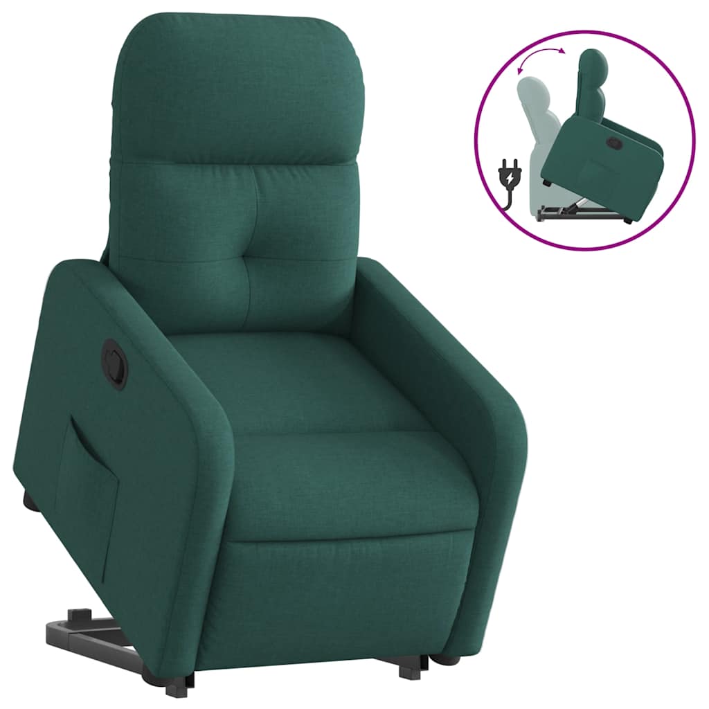 Fauteuil inclinable vert foncé tissu - XIOS