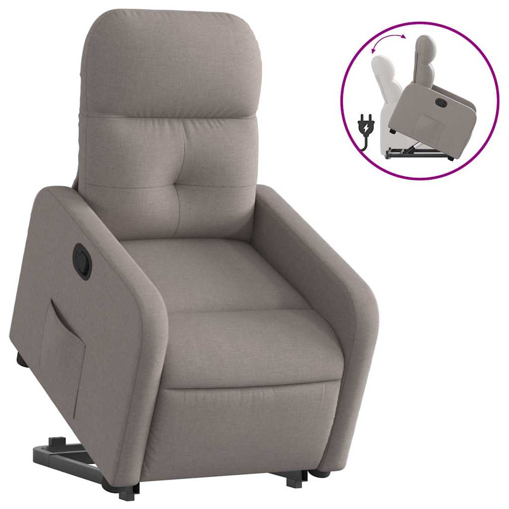 Fauteuil inclinable taupe tissu - XIOS