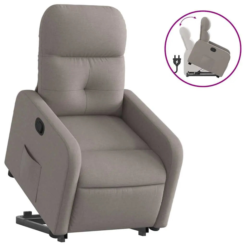 Fauteuil inclinable taupe tissu - XIOS