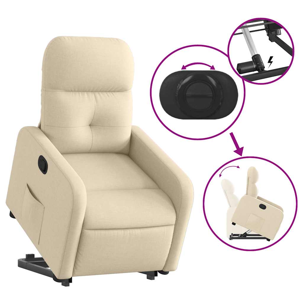 Fauteuil inclinable Crème Tissu - XIOS